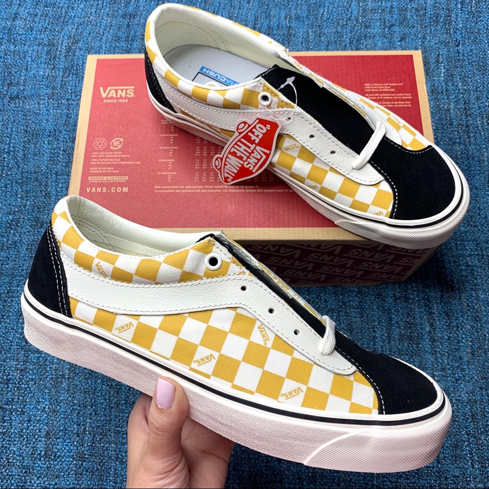 Vans Bold Ni Sneakers Mango Mojito Checkerboard Ultracush Insoles Women's Size 9